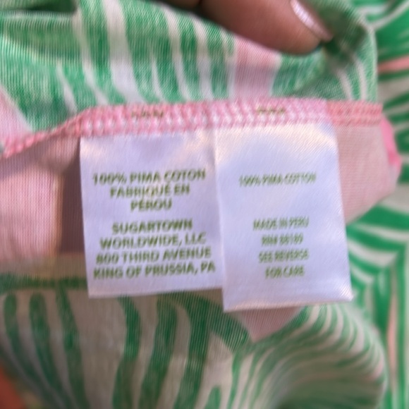 Lilly Pulitzer Pink and Green Leaf Print Dress NWT - Picture 5 of 9